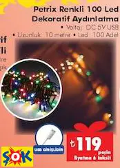 PETRİX RENKLİ 100 LED DEKORATİF AYDINLATMA